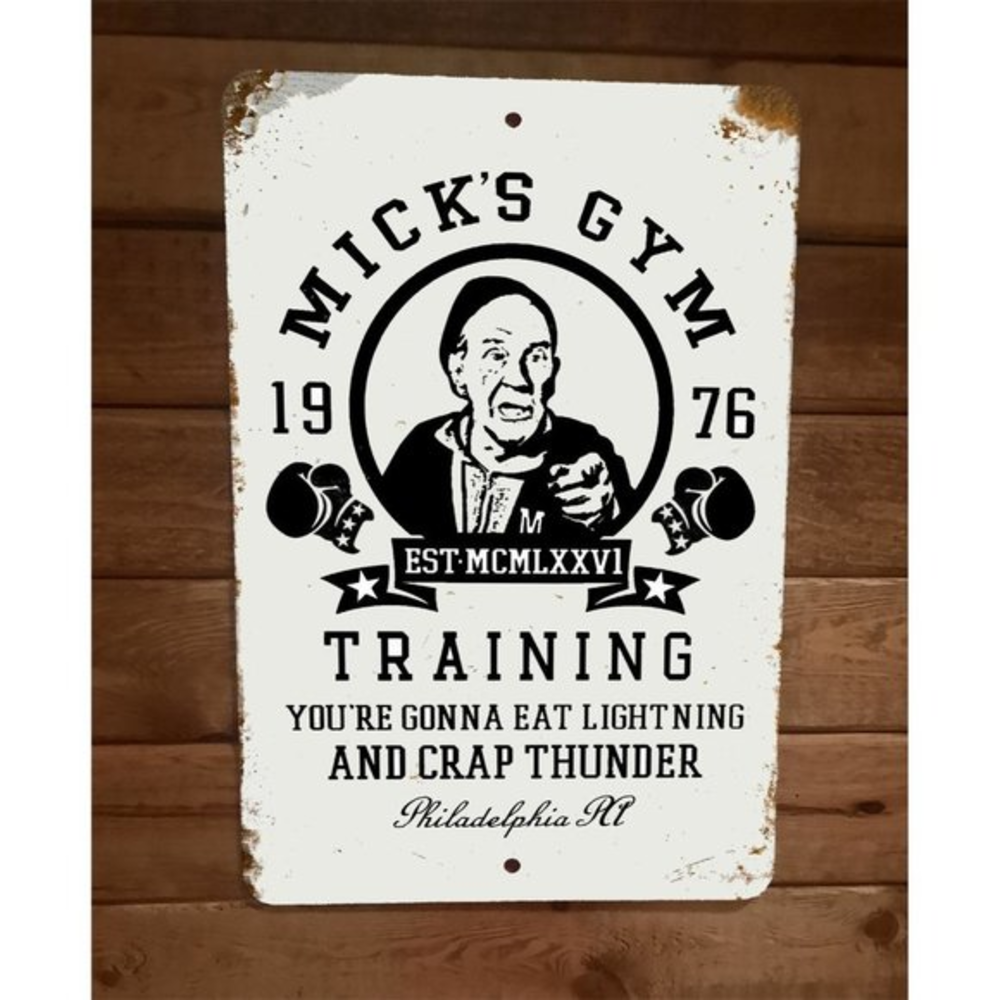 Micks Boxing Gym 1976‎ Eat Lightning Crap Thunder Rocky 8x12 Metal Wall Sign